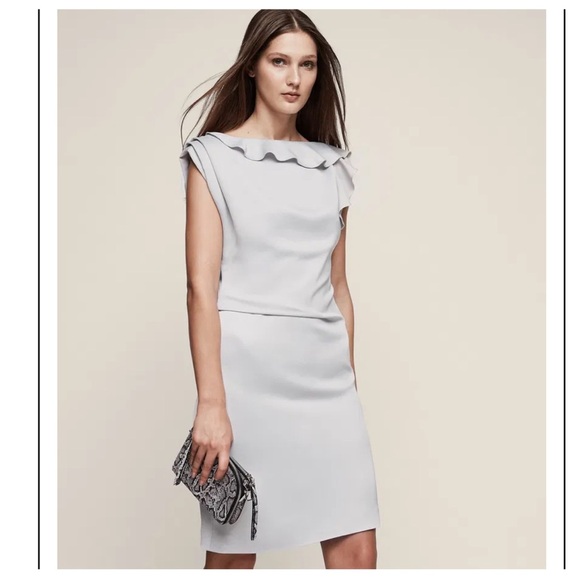 Reiss Tyra Ruffle-Detail Dress sz 10 - Picture 4 of 15